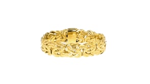 18kt Gold Over Sterling Byzantine Jewelry Set Hoop Earrings and Ring