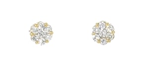 1.00 ct. t.w. Diamond Cluster Earrings in 14kt Yellow Gold