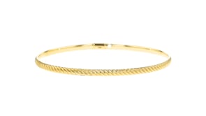 Italian 14kt Yellow Gold Ribbed Bangle Bracelet