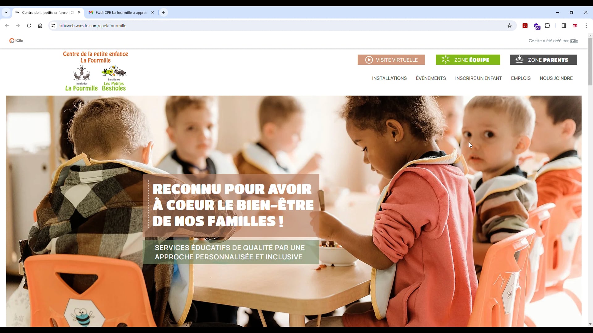 Processus inscription Zone parents | Zone équipe