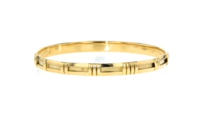 C. 1990 Vintage Tiffany Jewelry Atlas 18kt Yellow Gold Bangle Bracelet