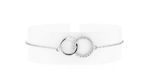 10 ct. t.w. Pave Diamond Interlocking-Circle Bracelet in Sterling Silver