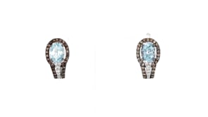 Le Vian 2.00 ct. t.w. Sea Blue Aquamarine Drop Earrings with .65 ct. t.w. Chocolate and Vanilla Diamonds in 14kt Vanilla Gold