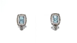 Le Vian 2.20 ct. t.w. Sea Blue Aquamarine Drop Earrings with .85 ct. t.w. Chocolate and Vanilla Diamonds in 14kt Vanilla Gold