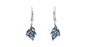 Le Vian .80 ct. t.w. Blue Topaz and .40 ct. t.w. Blueberry Sapphire Floral Drop Earrings with Chocolate and Vanilla Diamond Acce