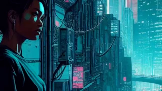 HD wallpaper: animated city wallpaper, cyberpunk, science fiction