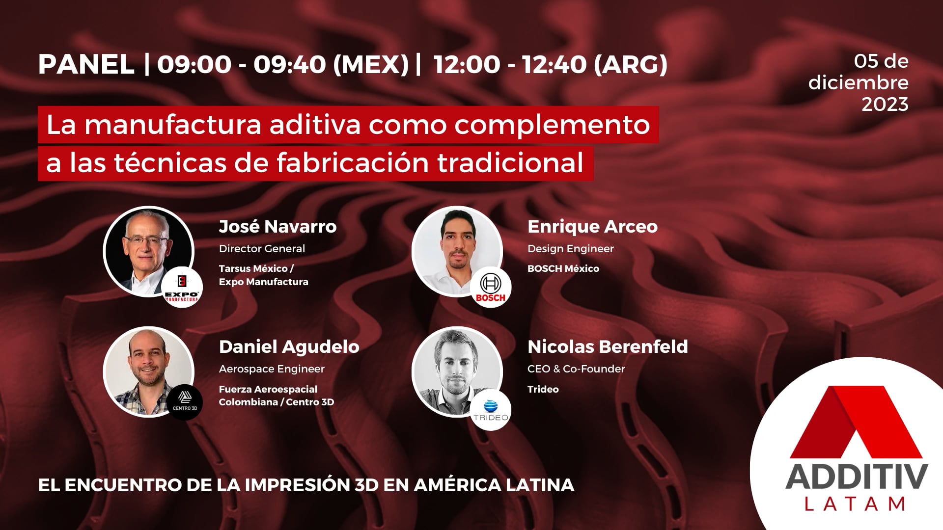 Panel 1 - La manufactura aditiva como complemento a las técnicas de fabricación tradicional