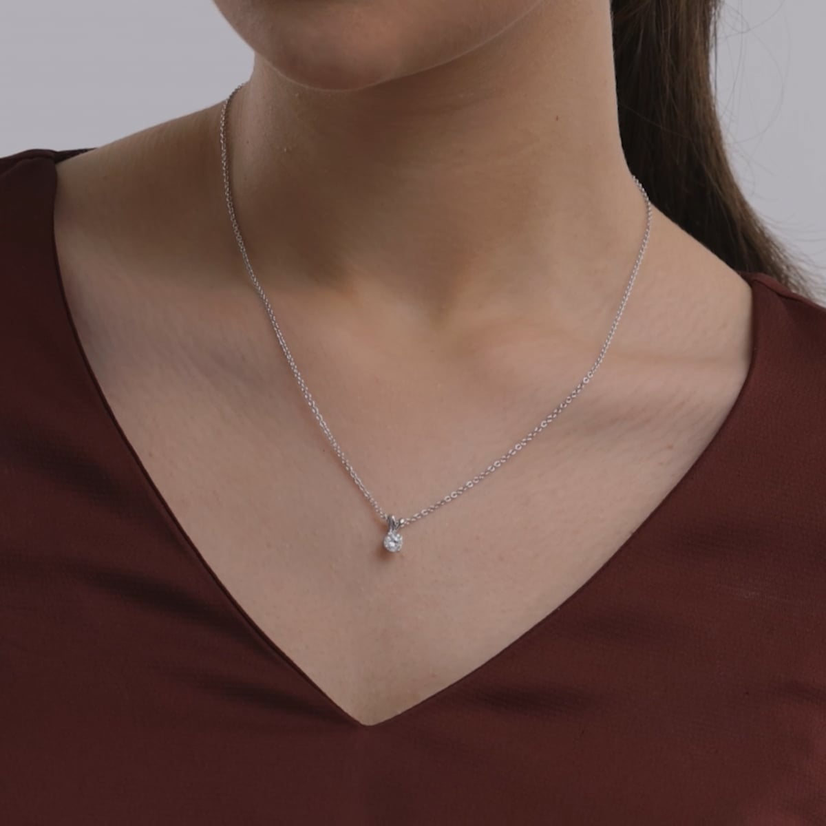 product video for 1/2 ctw Round Lab Grown Diamond Split Bail Solitaire Pendant with Adjustable Chain