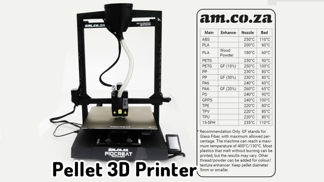 Piocreat G5-PRO Pellet 3D Printer by AM.CO.ZA for Southern Africa Market