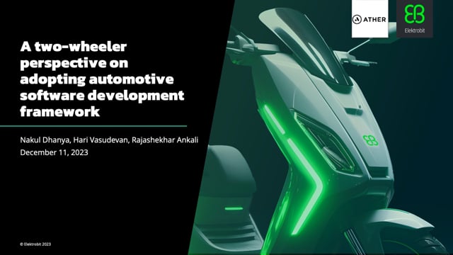 A two wheeler perspective on adopting automotive software development framework