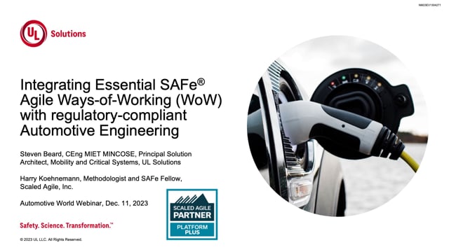 Integrating Essential SAFe® Agile Ways-of-Working with regulatory-compliant automotive engineering