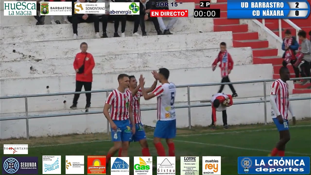(RESUMEN Y GOLES) UD Barbastro 3-0 CD Náxara / Jor. 15 - Segunda Rfef