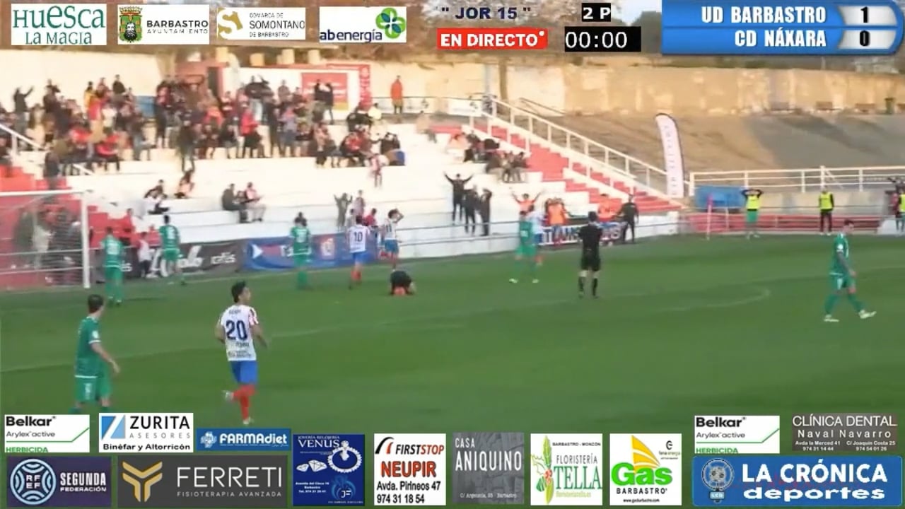 (ASÍ CANTÁBAMOS LOS GOLES)  UD Barbastro 3-0 CD Náxara / Jor. 15 - Segunda Rfef