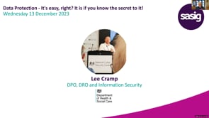 Wednesday 13 December 2023 - Data Protection - It's easy, right? It is if you know the secret to it!