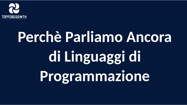 Andrea Ribuoli presenta Perchè Parliamo Ancora di Linguaggi di Programmazione