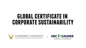 Video thumbnail for Leading Sustainable Change on a Global Scale: UBC Sauder and Vanderbilt Business Offer Certificate...