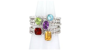 2.50 ct. t.w. Multi-Stone Jewelry Set Five Rings in Sterling Silver