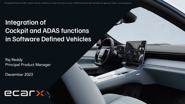 Integration of cockpit and ADAS functions in software-defined vehicles