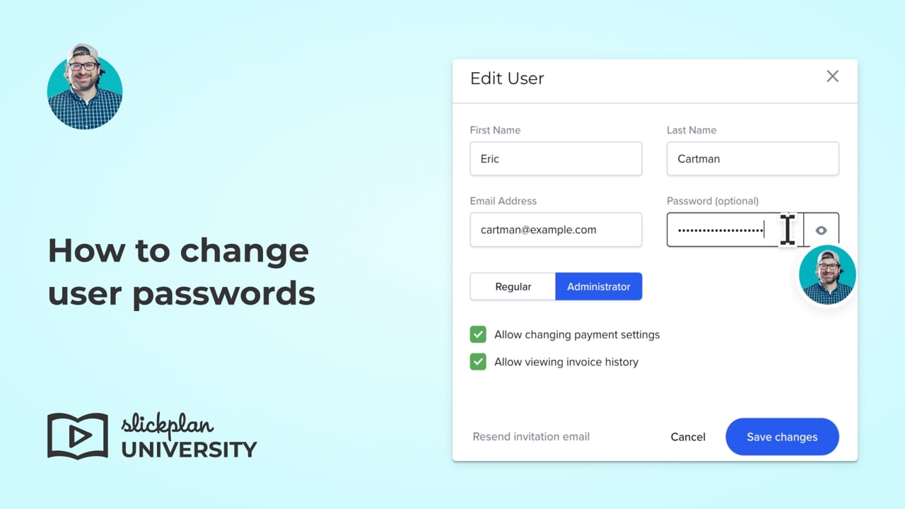 How to change user passwords