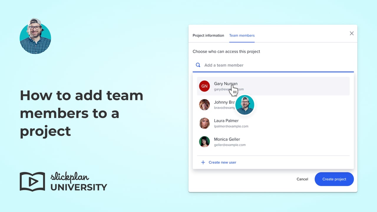 Adding team members to projects