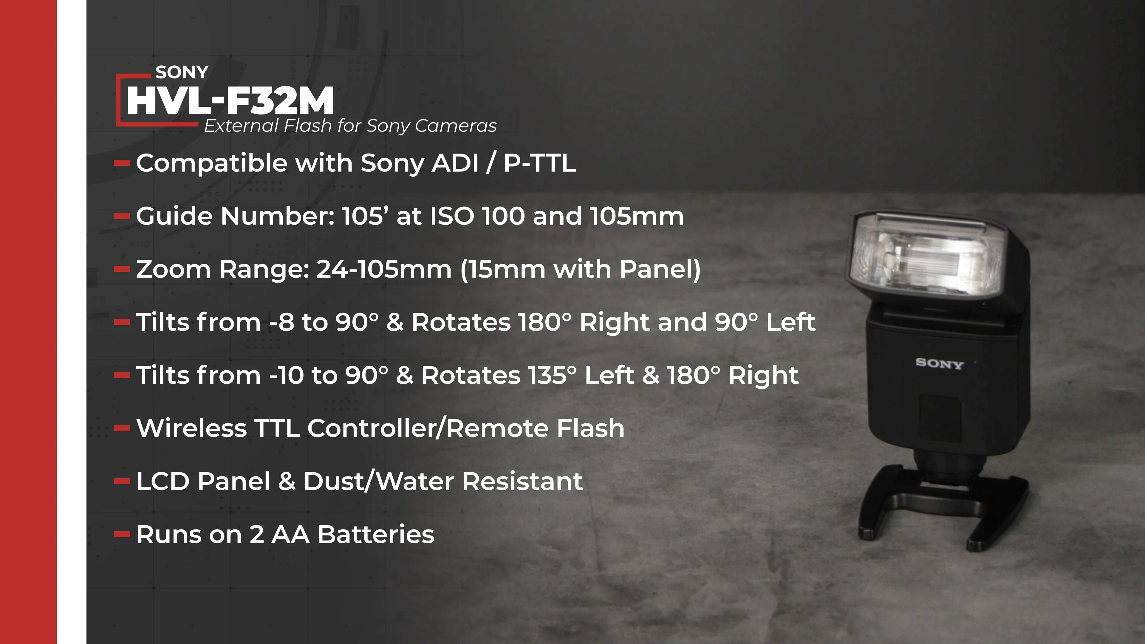 Sony HVL-F32M External Flash HVL-F32M B&H Photo Video