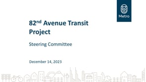 82nd Avenue transit project steering committee December 2023 on Vimeo