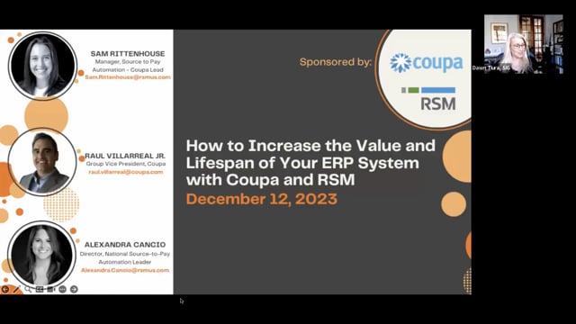 How to Increase the Value and Lifespan of Your ERP System with Coupa and RSM | 12.12.2023