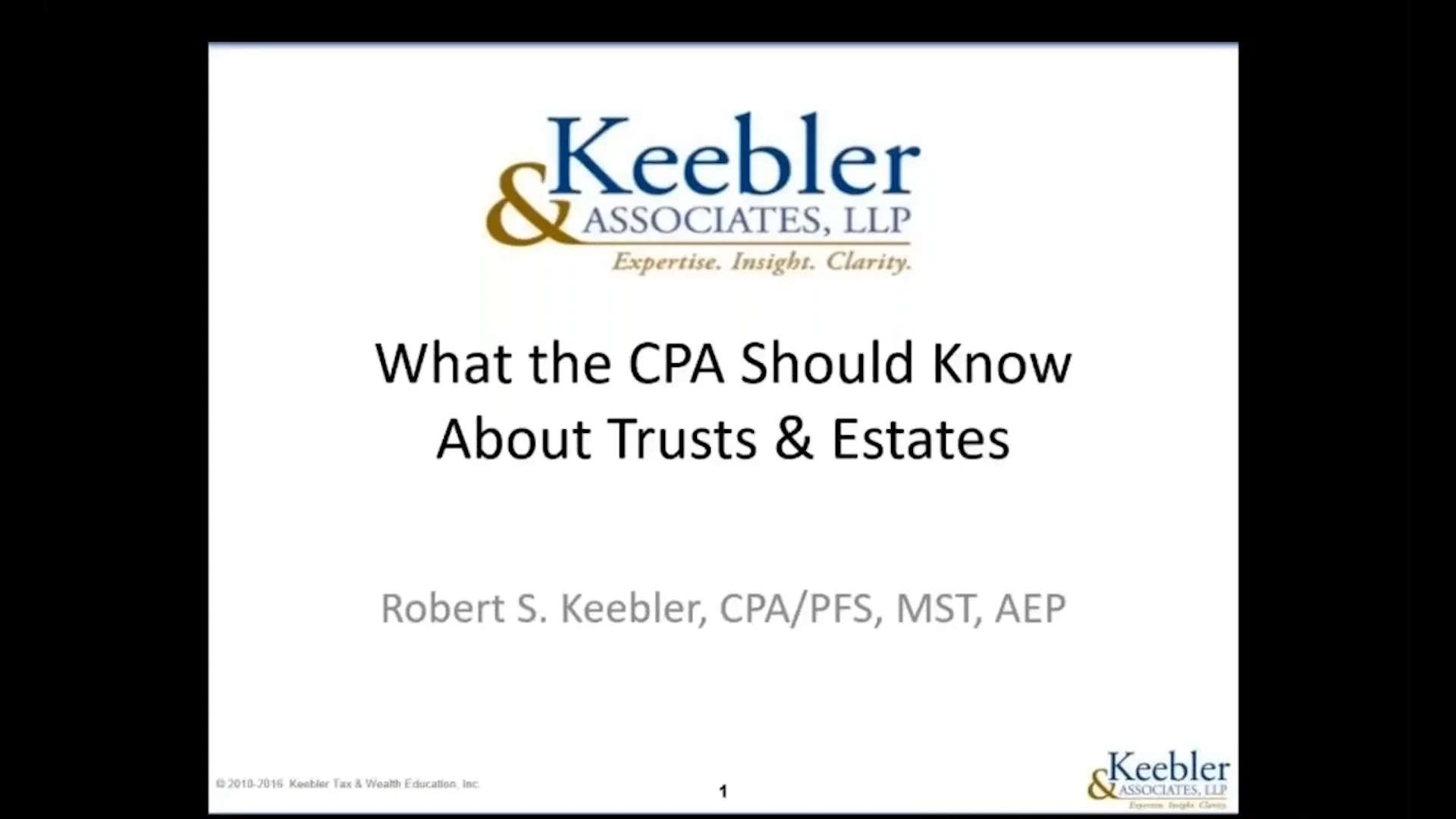 Keebler What Cpas And Financial Planners Should Know About Trusts