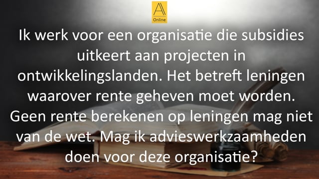 Werken voor een organisatie die werkt met rente