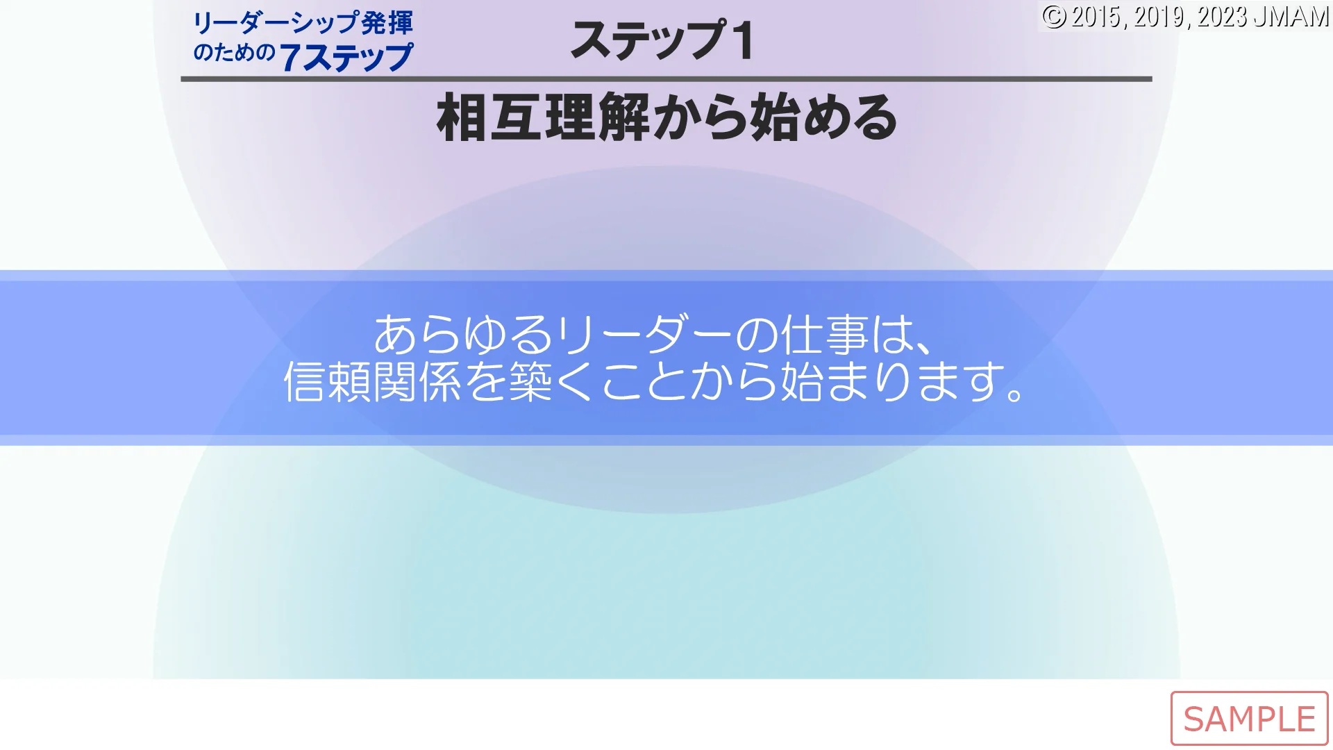 リーダーシップ発揮のための7ステップ ｜ JMAM 日本能率協会