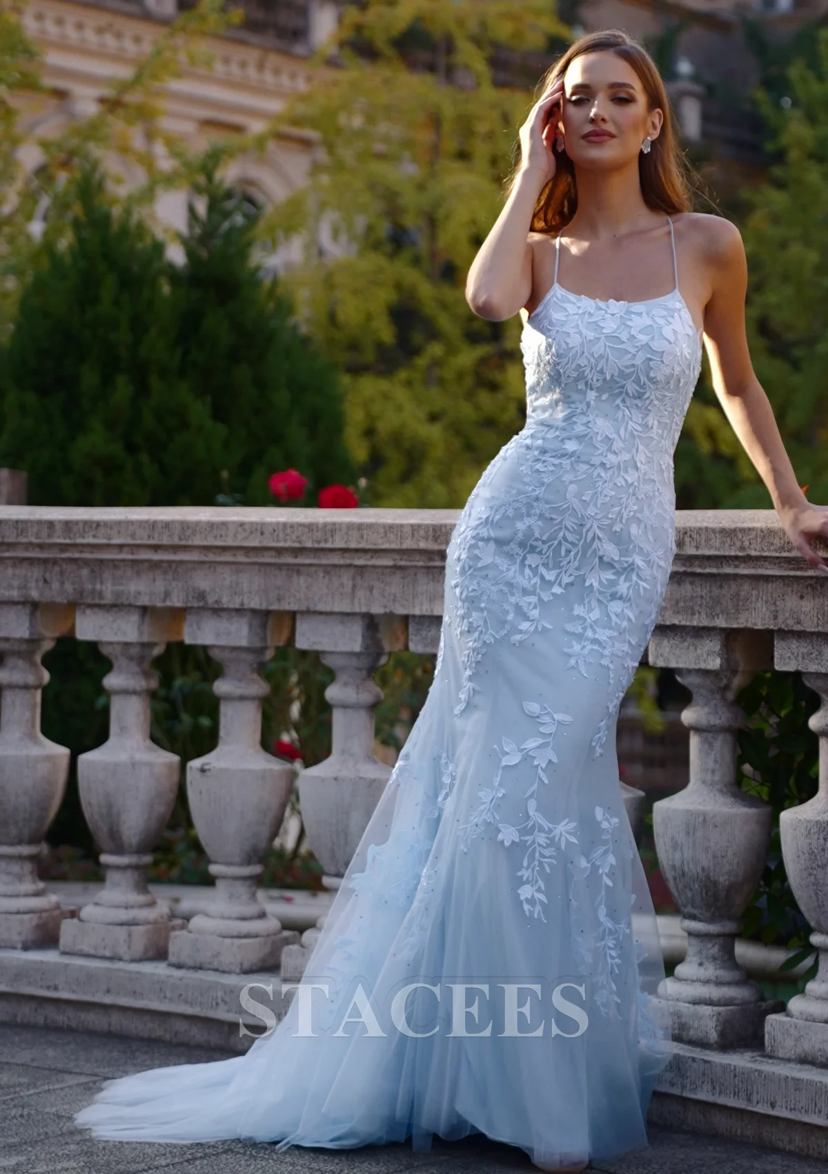 Trumpet/Mermaid Square Neckline Sleeveless Sweep Train Tulle Trumpet/Mermaid Square Neckline Sleeveless Sweep Train Tulle