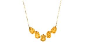 4.40 ct. t.w. Citrine Jewelry Set Earrings and Five-Stone Necklace in 18kt Gold Over Sterling