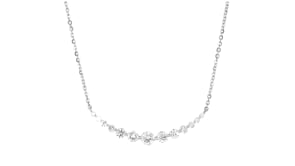 1.00 ct. t.w. Lab-Grown Diamond Curved Bar Necklace in 14kt White Gold