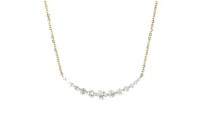 1.00 ct. t.w. Lab-Grown Diamond Curved Bar Necklace in 14kt Yellow Gold