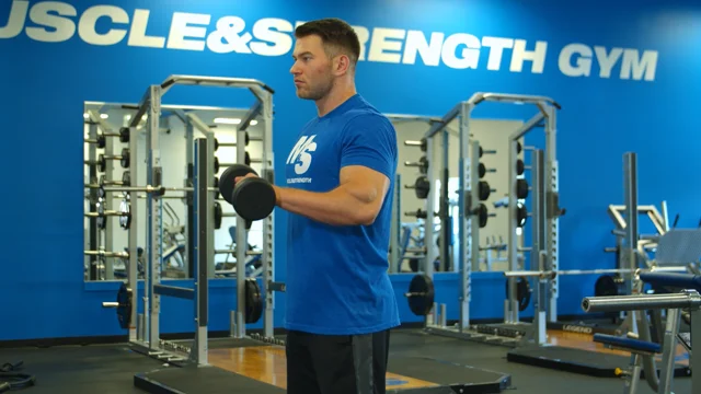 One-arm dumbbell reverse curl exercise instructions and video
