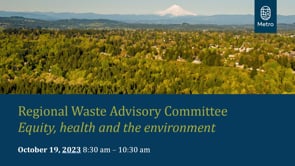 October 19, 2023 Regional Waste Advisory Committee on Vimeo
