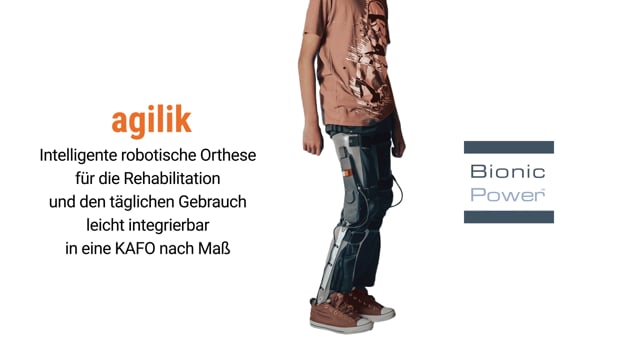 Agilik - Intelligente robotische Orthese für die Rehabilitation  und den täglichen Gebrauch leicht integrierbar in eine KAFO nach Maß