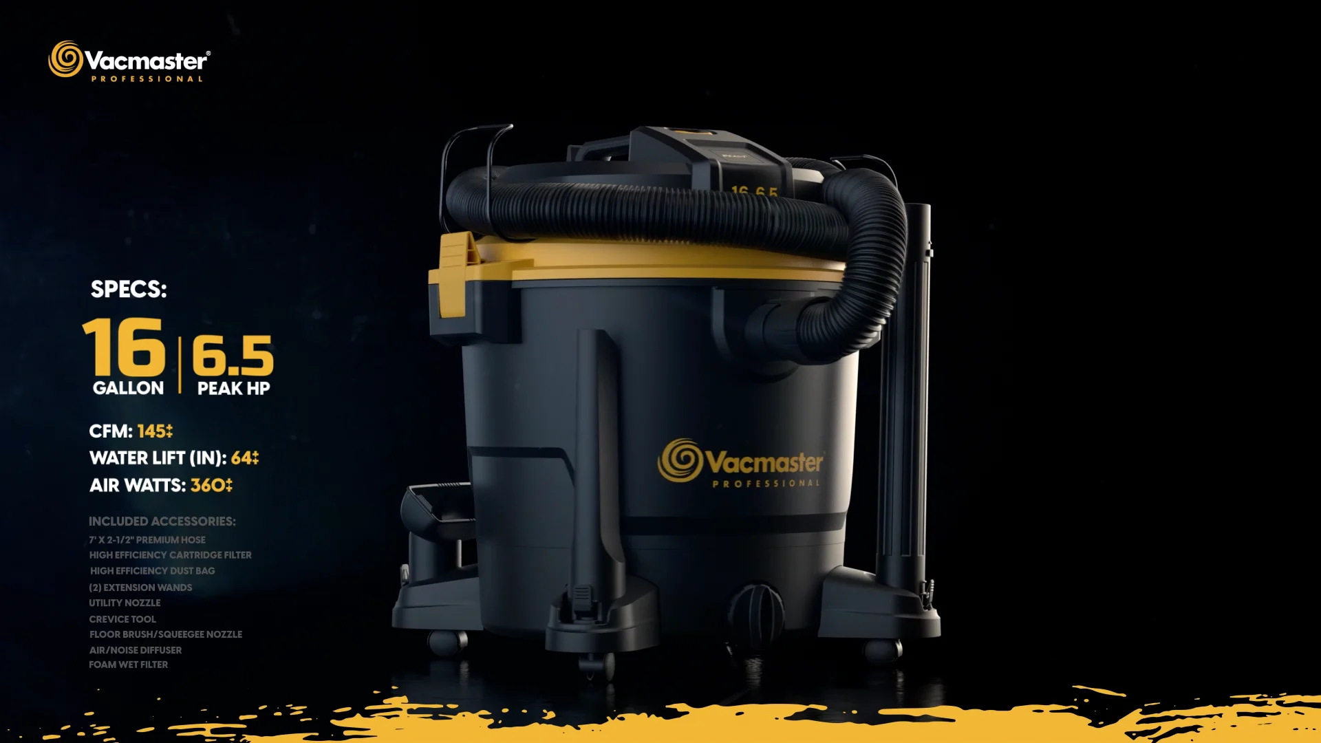 16-Gallon 6.5 Peak HP Beast Series™ Wet/Dry Vacuum VJH1612PF 0202