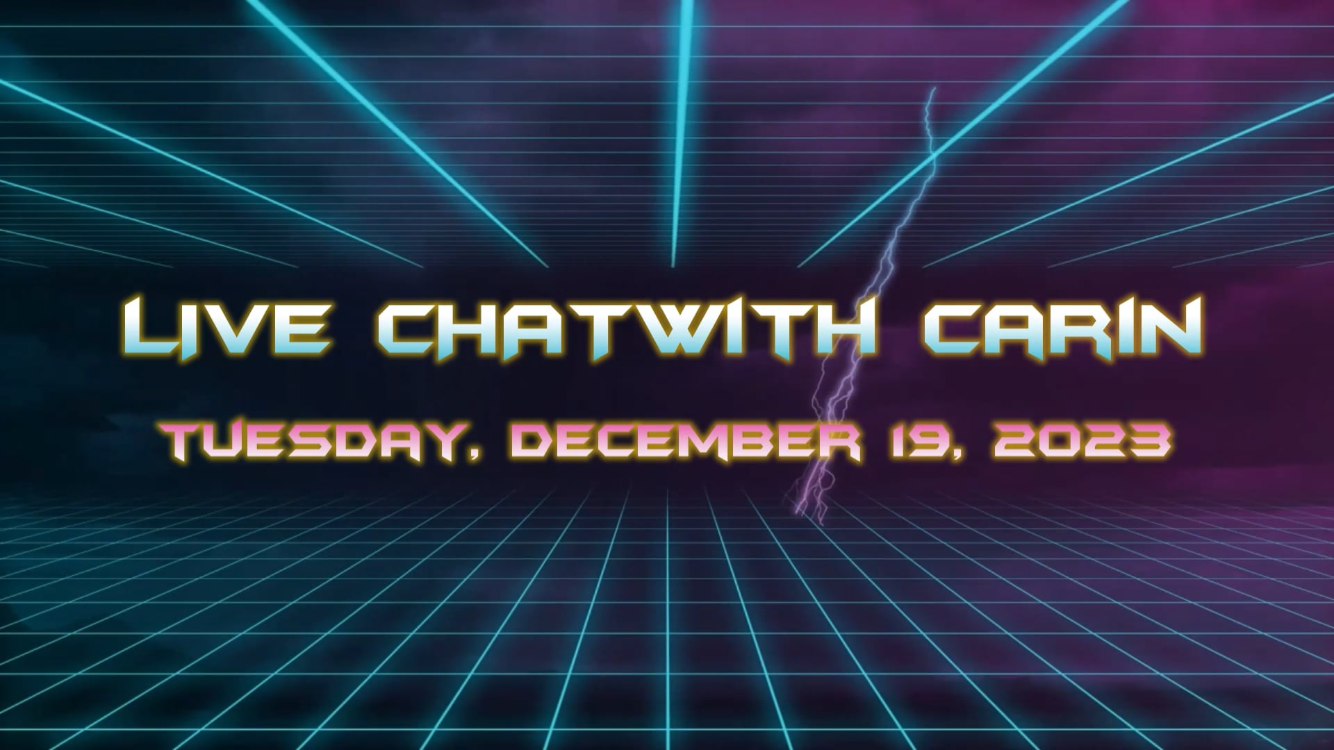 LIVE CHAT WITH CARIN - TUES, DEC 19TH 2023
