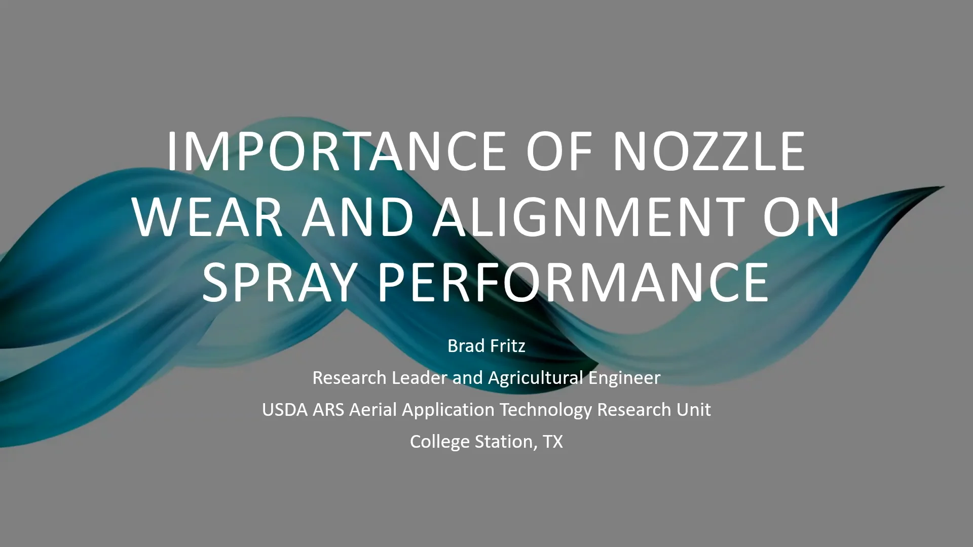 1. Impact of Nozzle Wear and Alignment on Spray Performance on Vimeo