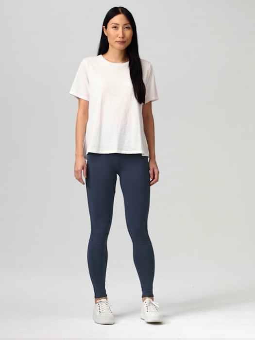 Eileen Fisher Stretch Knit Jersey Pima Cotton High Waisted Cropped