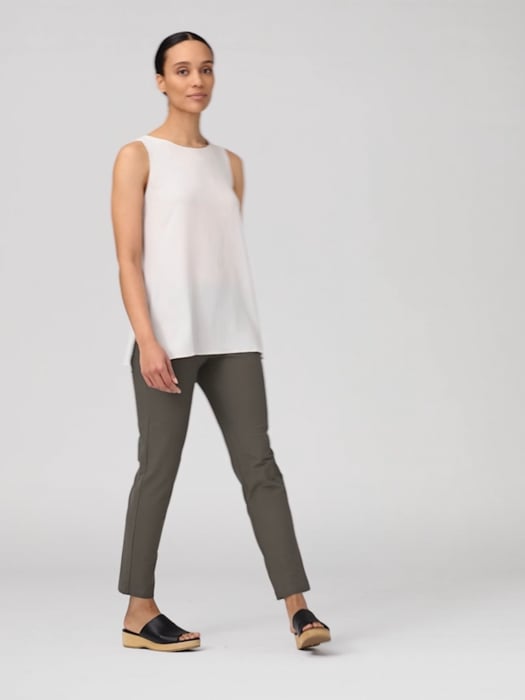 Eileen Fisher Washable Stretch Crepe Slim Ankle Pants Size 6 Color  steel/gray