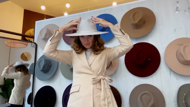 Sombrero Fedora Mujer Ala Ancha Fieltro de Lana Cinta Piel - Boston - Raceu  Hats
