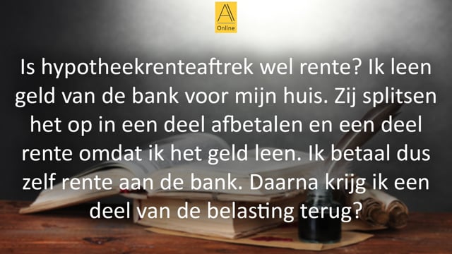 Is hypotheekrenteaftrek wel rente?