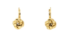 Italian 10kt Yellow Gold Love Knot Drop Earrings