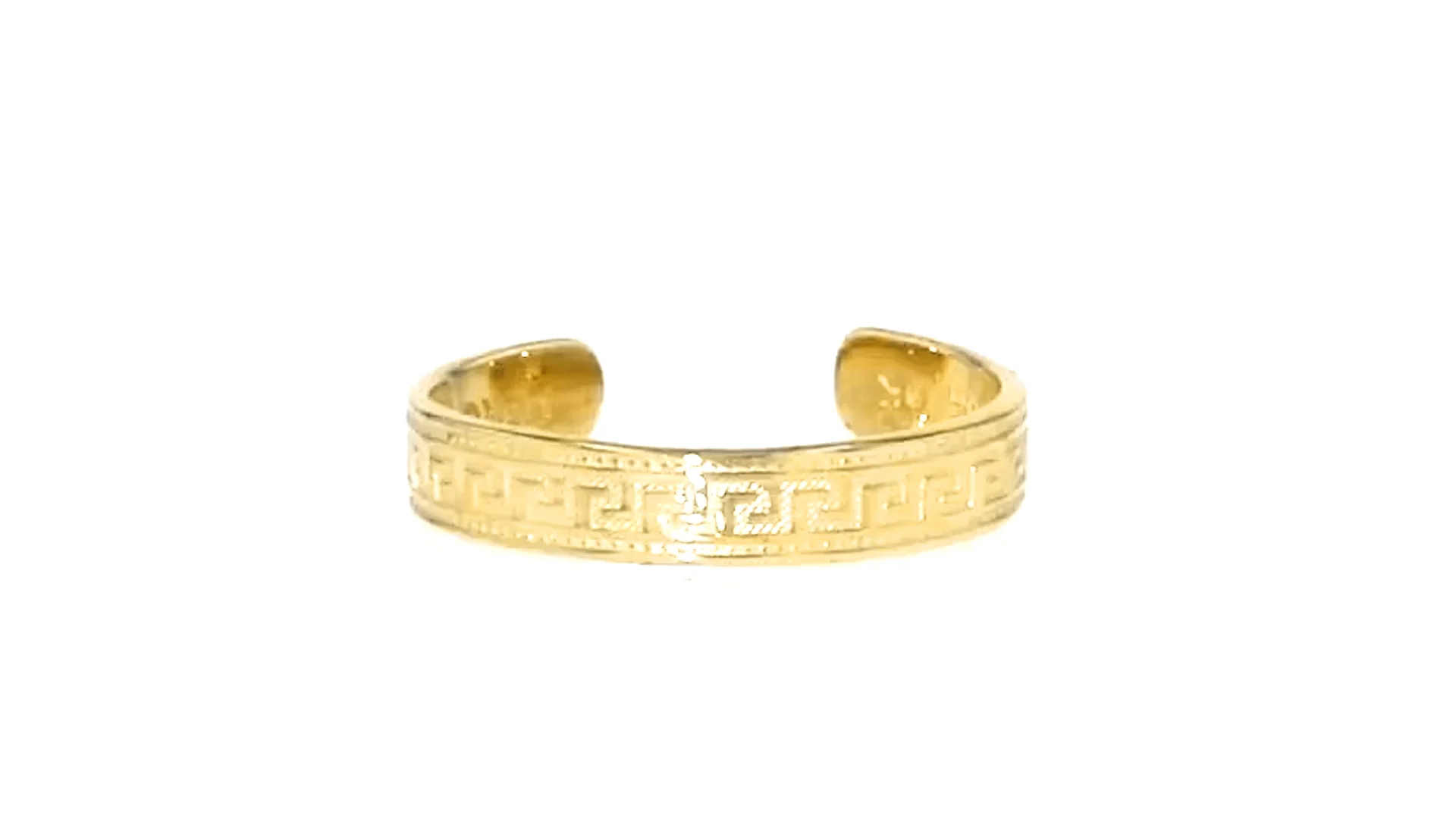 10kt Yellow Gold Greek Key Adjustable Toe Ring on Vimeo