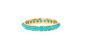 Turquoise Eternity Band in 14kt Yellow Gold