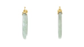 Jade Hoop Earrings with 18kt Gold Over Sterling