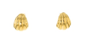 Italian 18kt Gold Over Sterling Ribbed Earrings