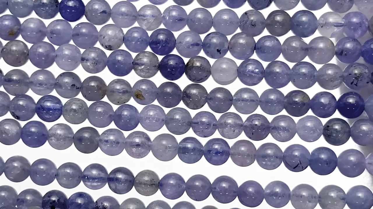 タンザナイト（産地・タンザニア） ラウンド3mm 1連｜天然石ビーズの卸